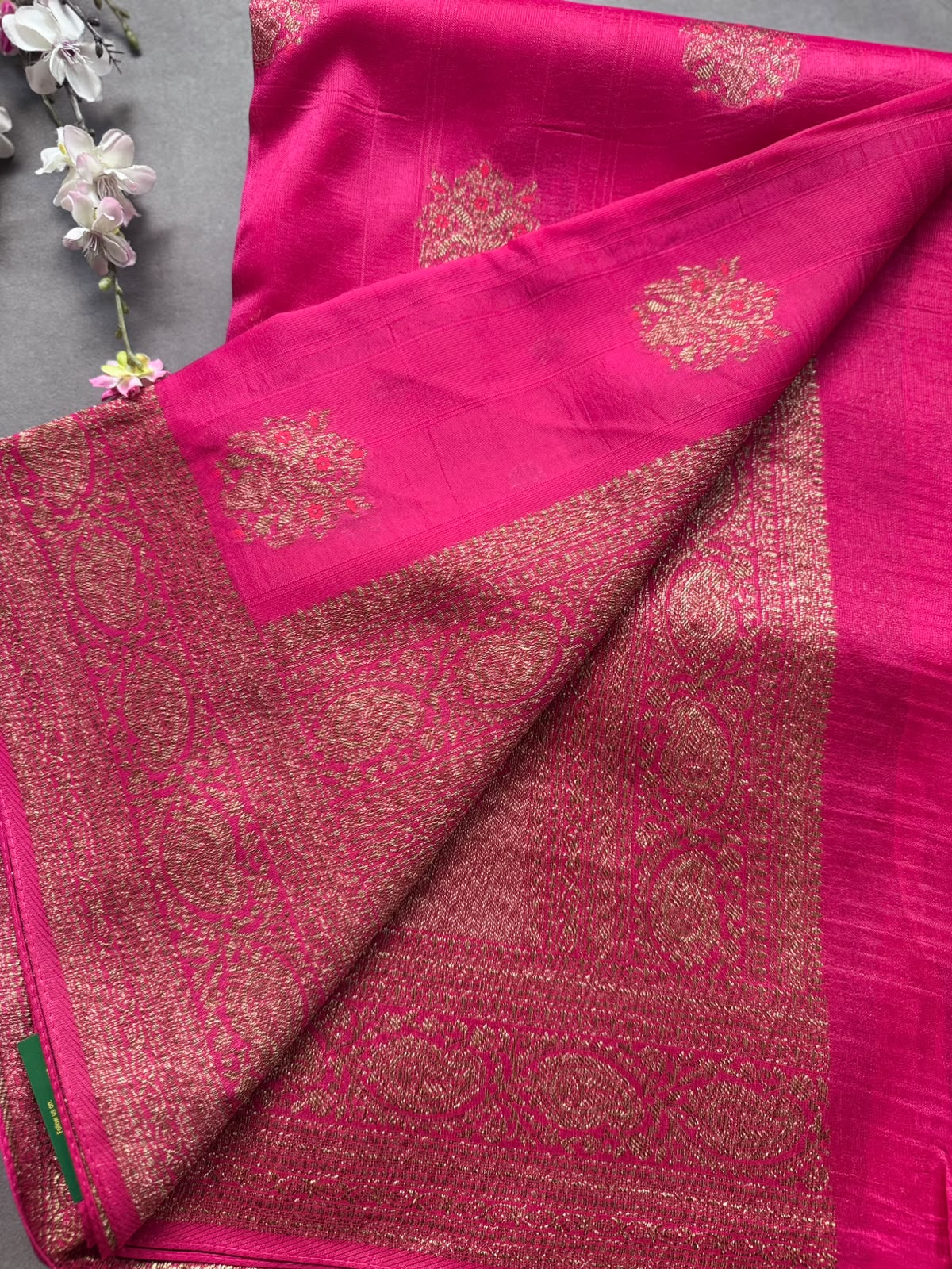 Rani Pink Tussar Georgette Saree 108