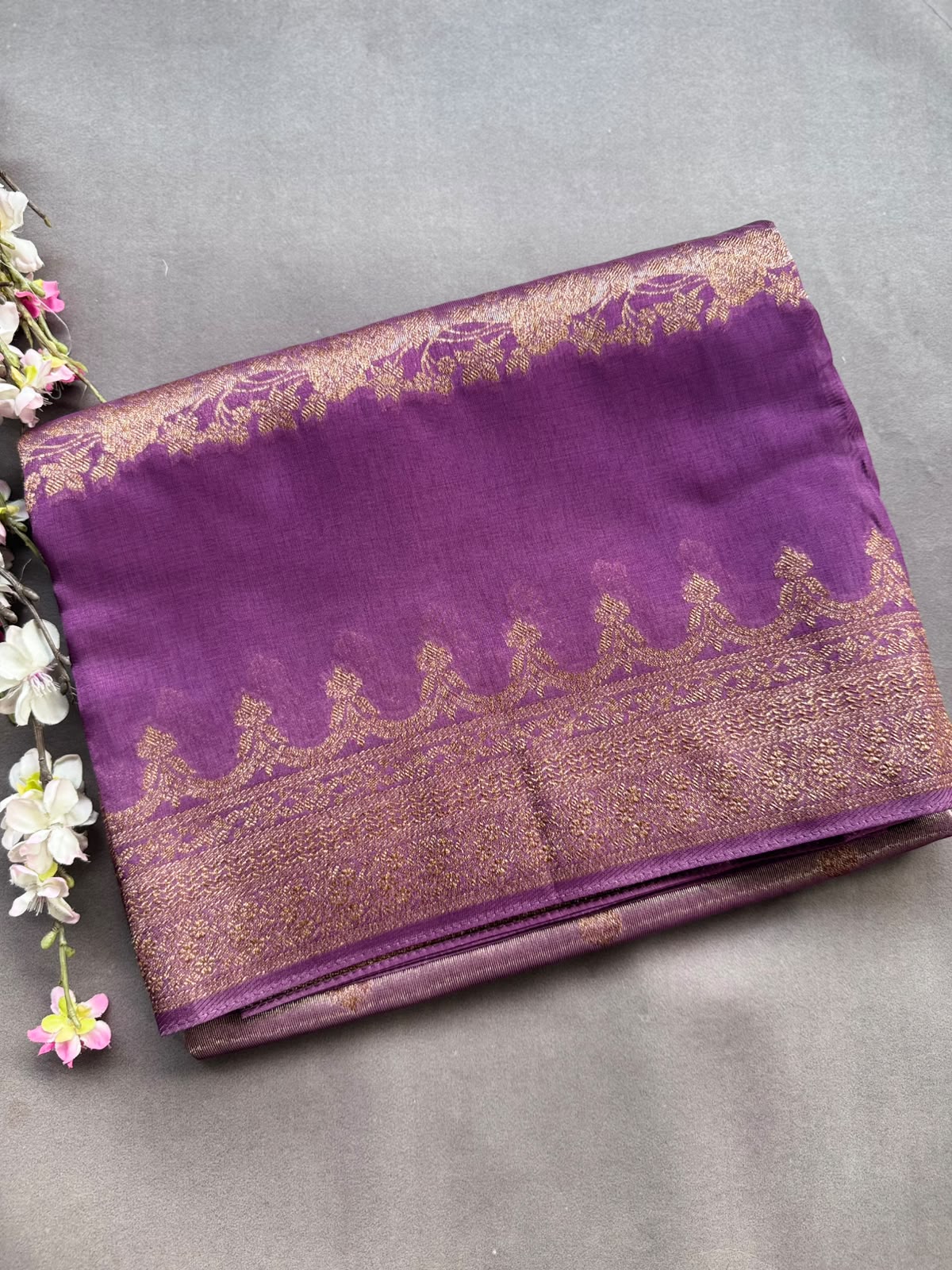 Mauve Tussar Georgette Saree 108