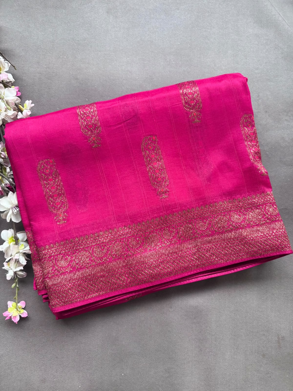 Rani Pink Tussar Georgette Saree 108