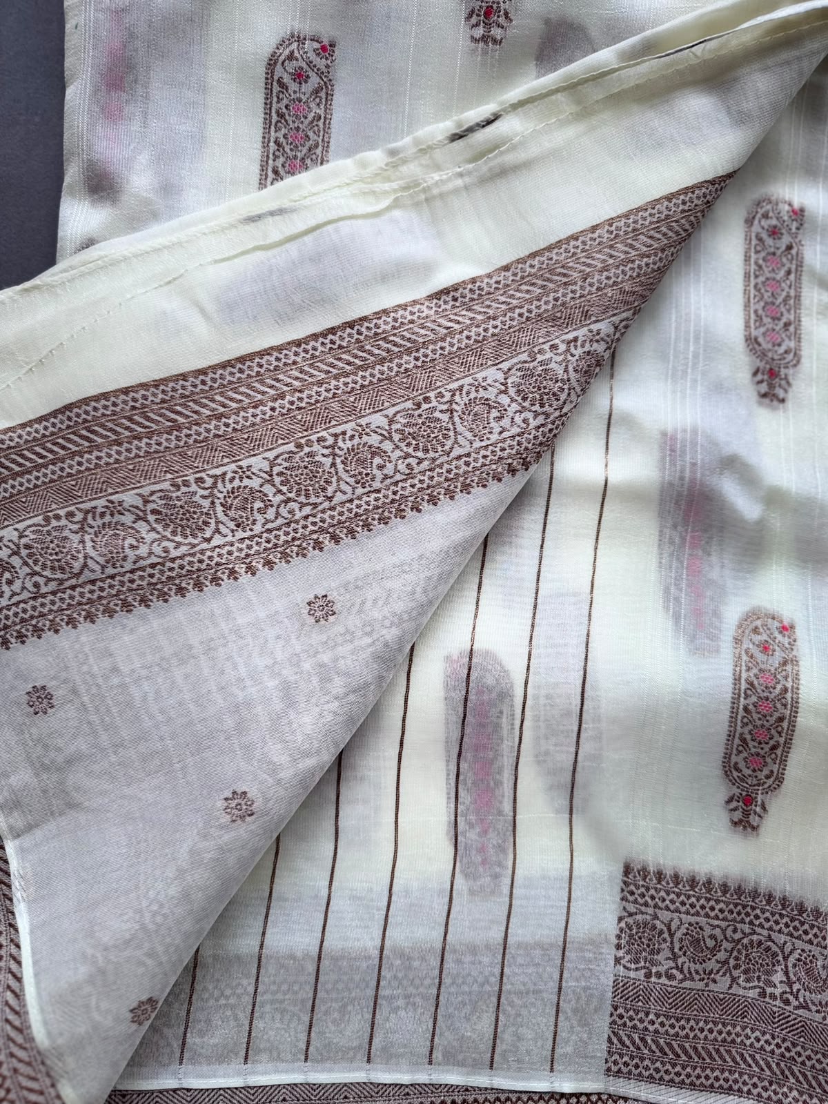 Cream Tussar Georgette Saree 108