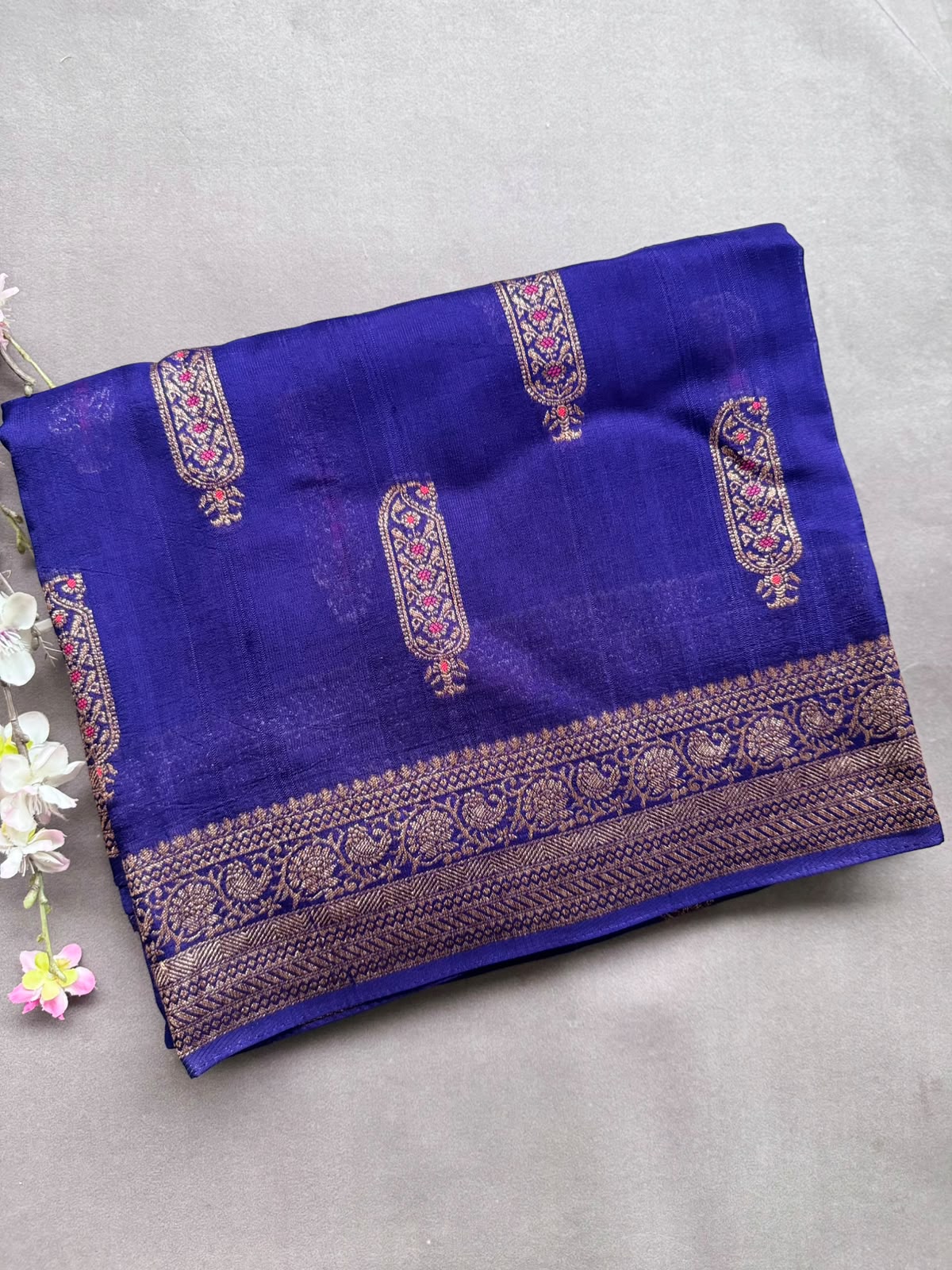 Navy Blue Tussar Georgette Saree 108