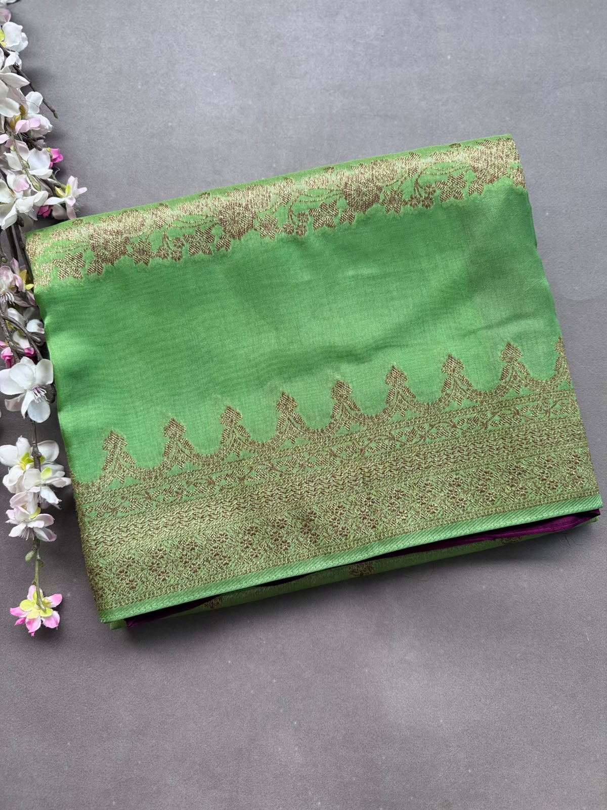 Pastel Green Tussar Georgette Saree 108