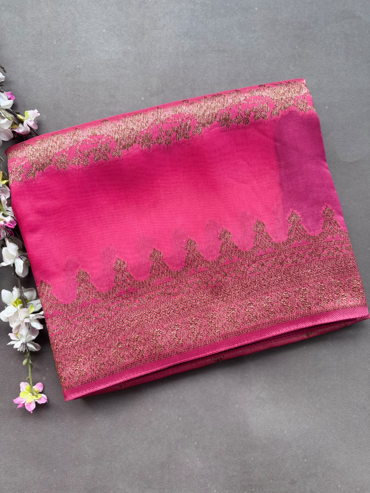 Pink Tussar Georgette Saree 108