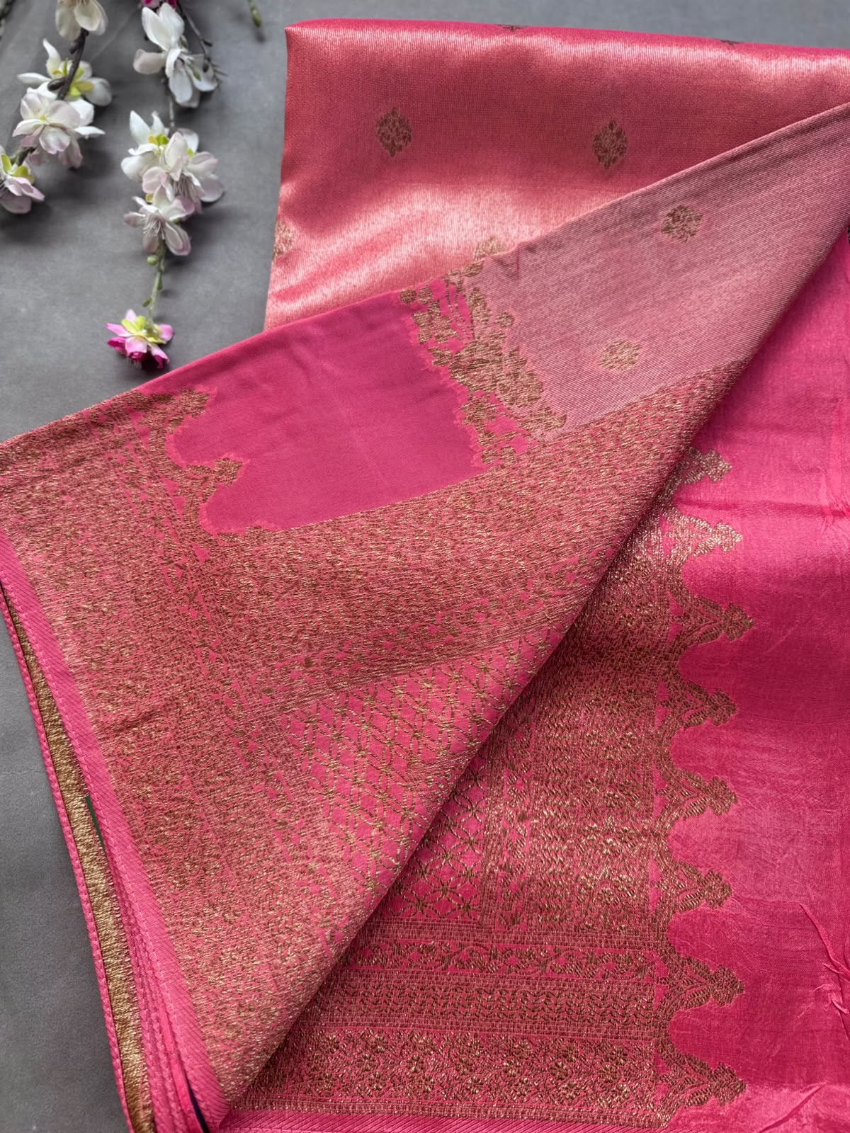 Pink Tussar Georgette Saree 108