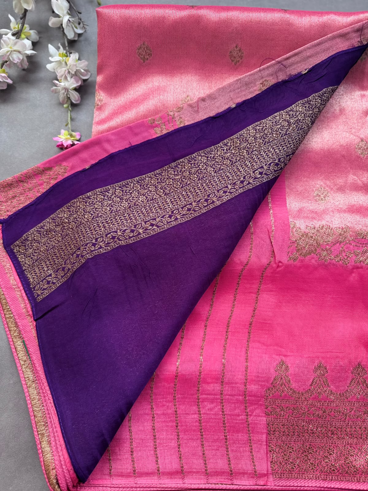 Pink Tussar Georgette Saree 108
