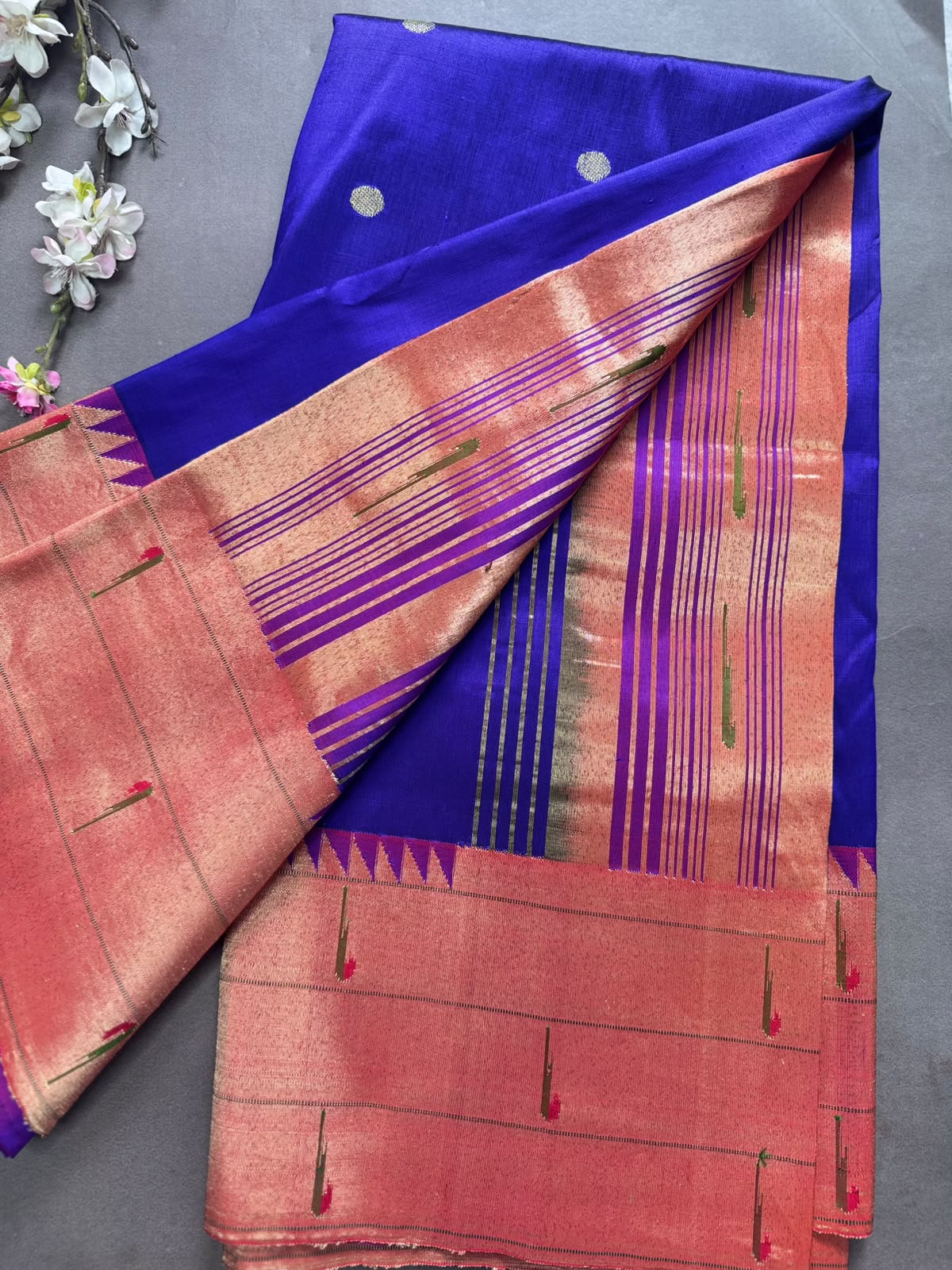 Royal Blue Pure Paithani Silk Saree (Swara)