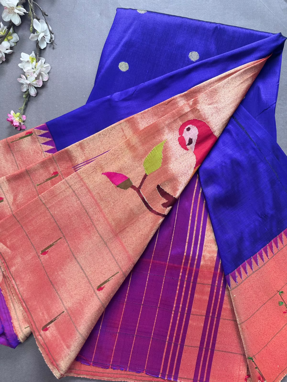 Royal Blue Pure Paithani Silk Saree (Swara)