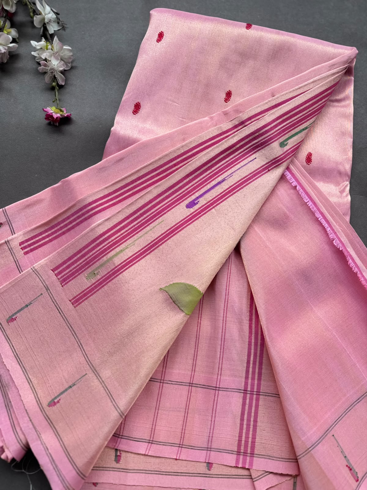 Pink Pure Paithani Tissue Saree (Swara)
