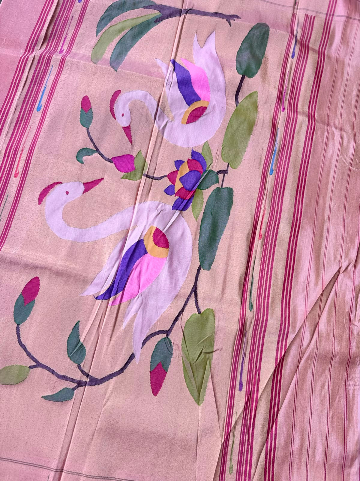 Pink Pure Paithani Tissue Saree (Swara)