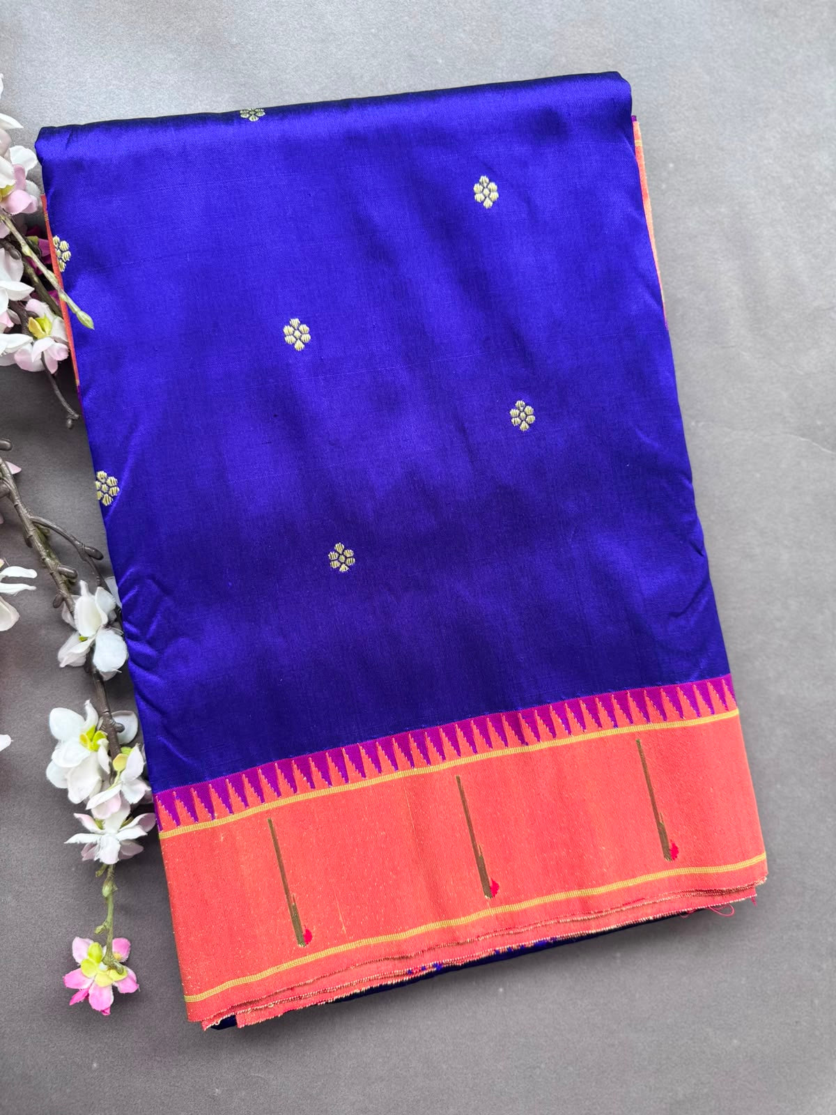 Royal Blue Pure Paithani Silk Saree (Swara)