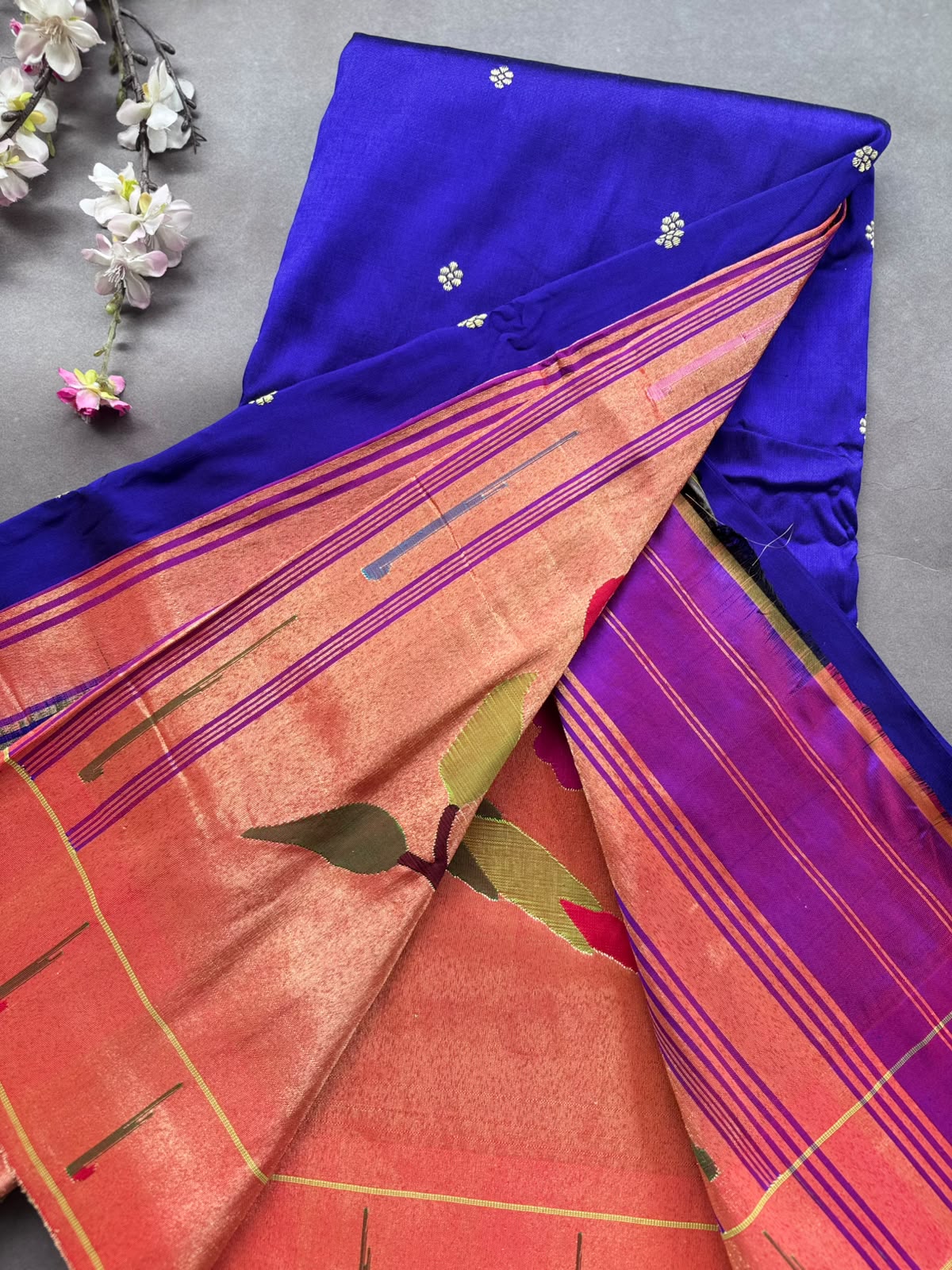 Royal Blue Pure Paithani Silk Saree (Swara)