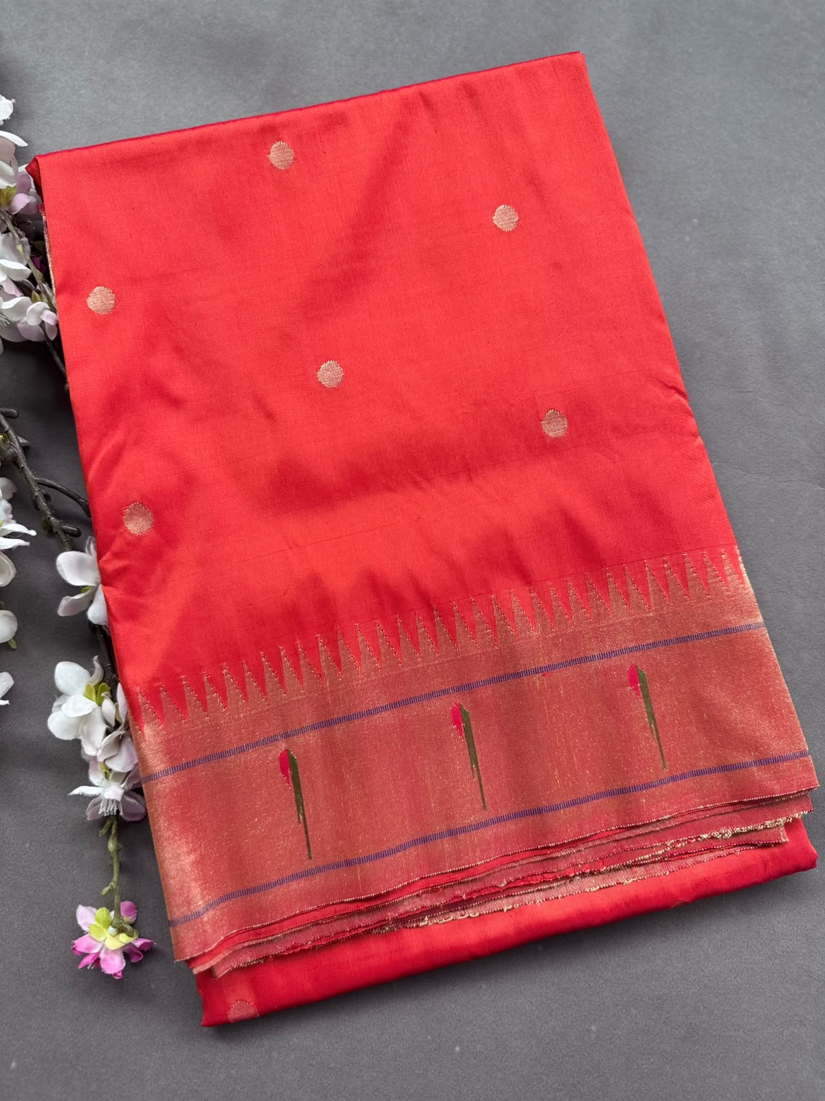Red Pure Paithani Silk Saree (Swara)