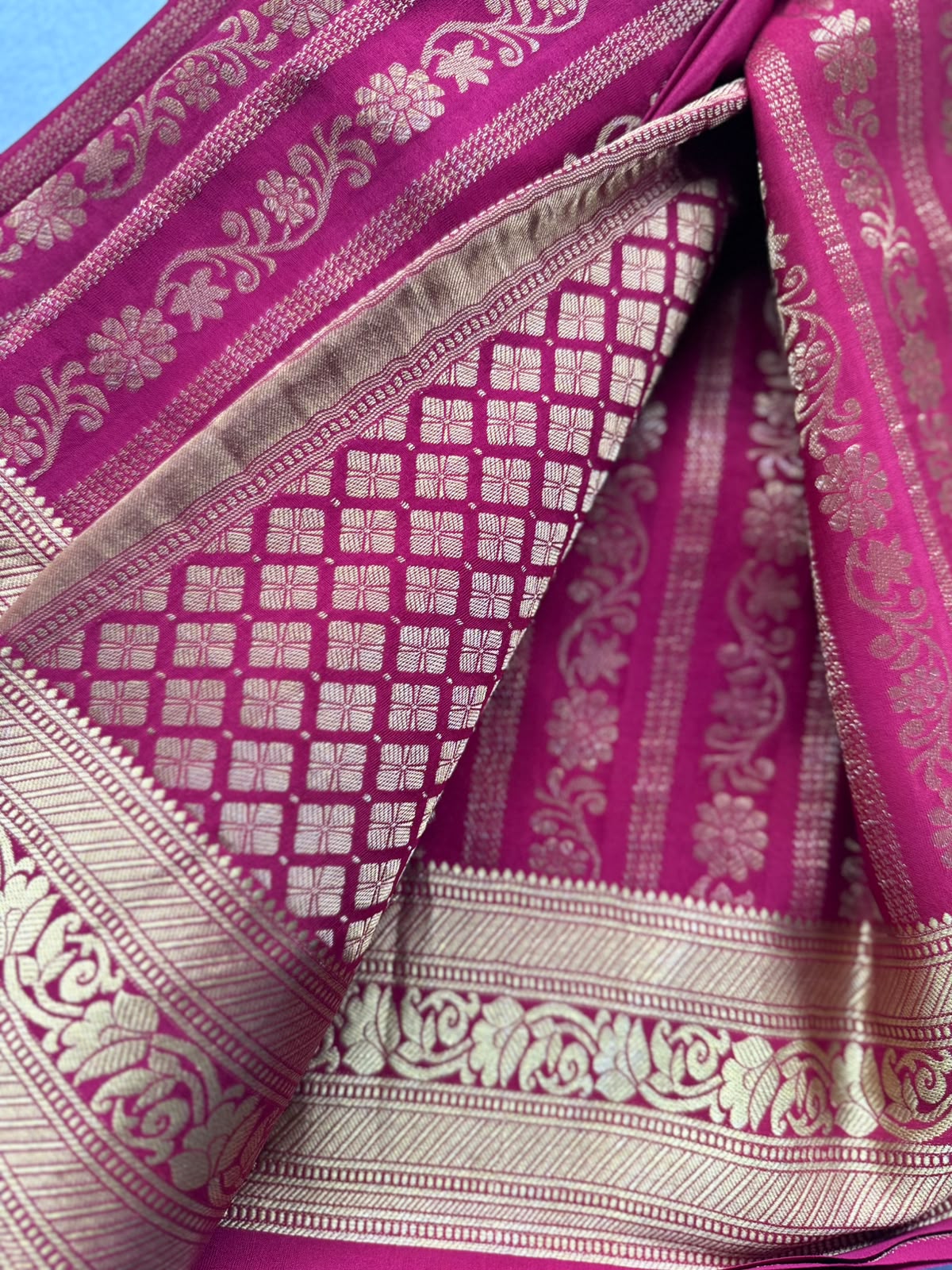 Maroon Brocade Pure Mysore Crepe Silk Saree 109
