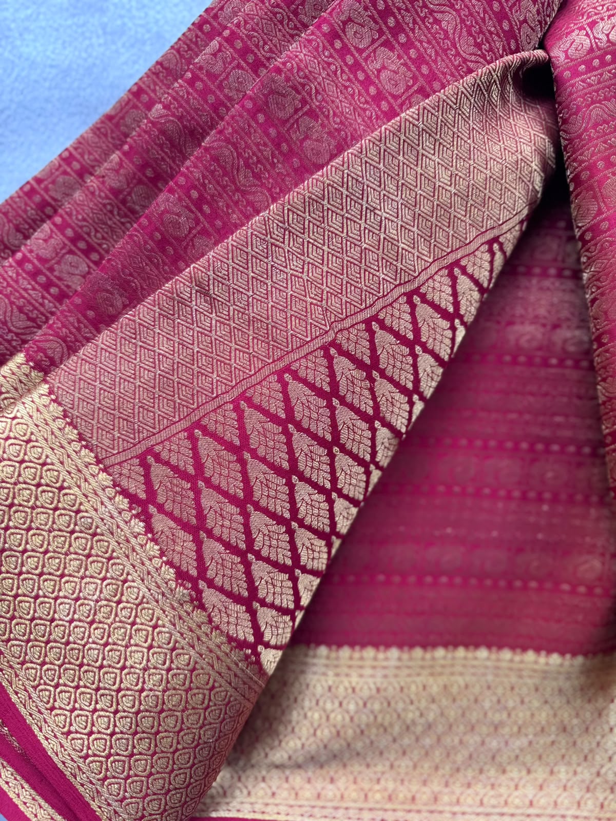 Maroon Brocade Pure Mysore Crepe Silk Saree 109