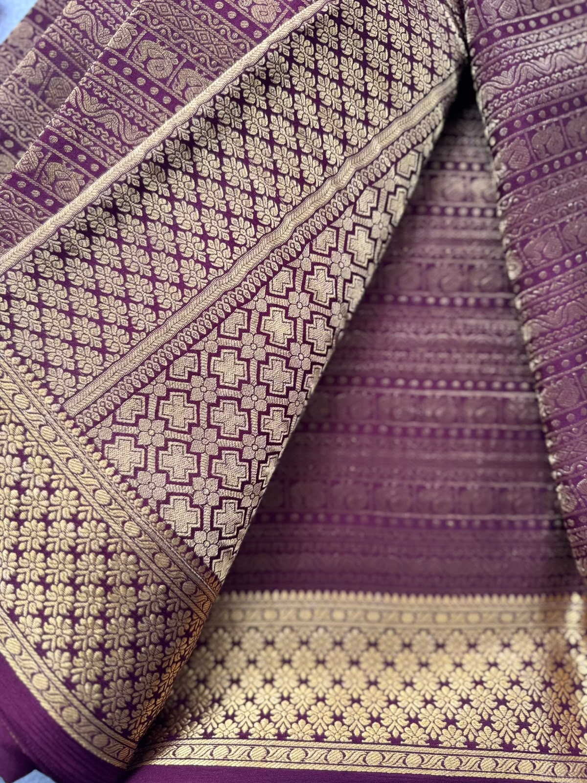 Brown Brocade Pure Mysore Crepe Silk Saree 109