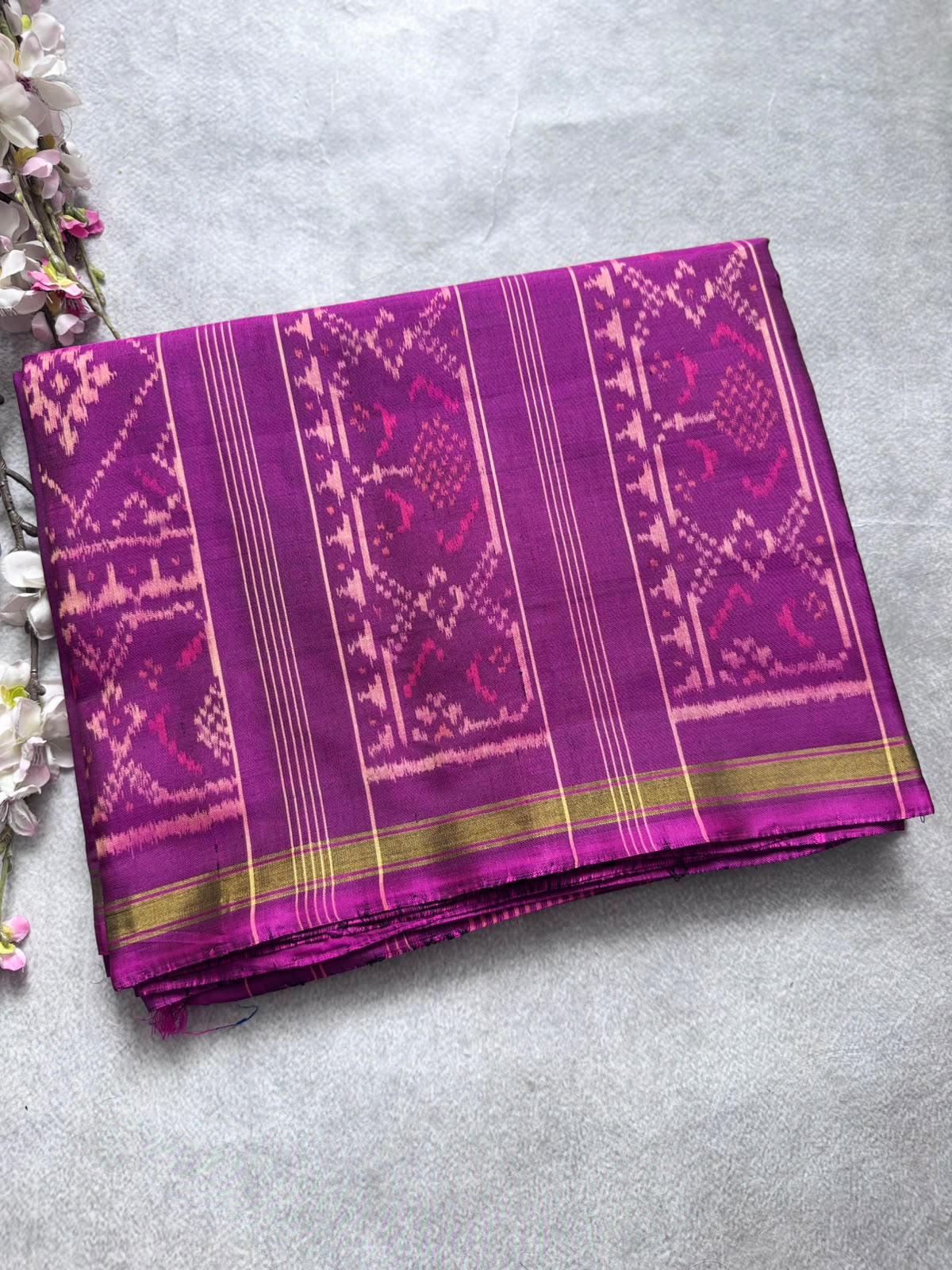 Magenta Pure Patola Silk Saree (Swara)