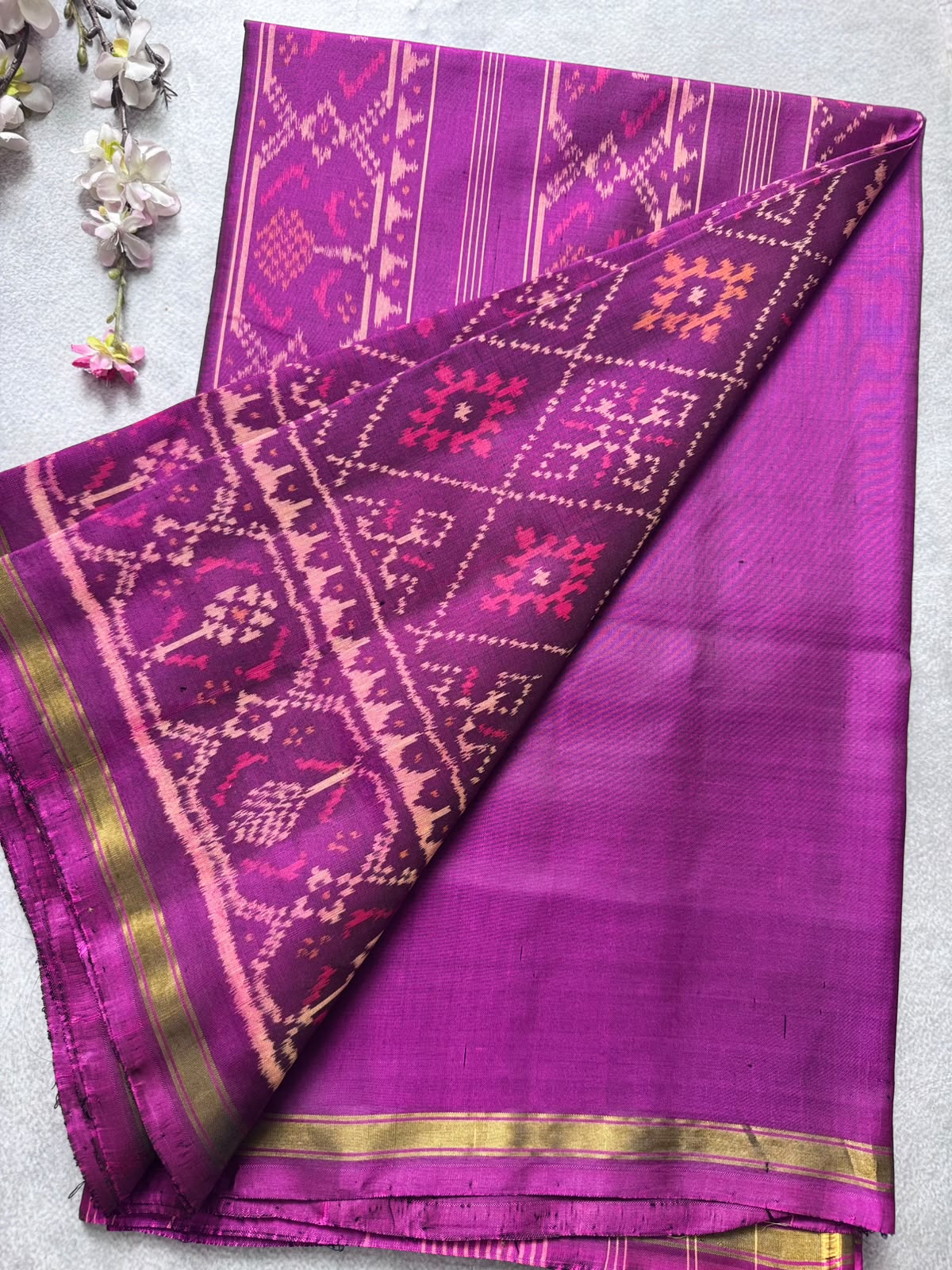 Magenta Pure Patola Silk Saree (Swara)