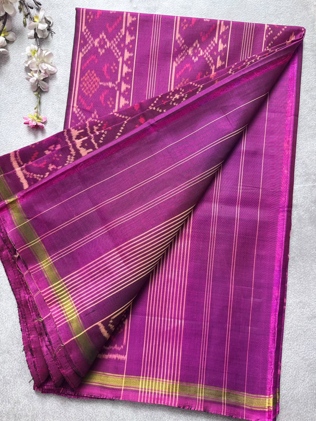 Magenta Pure Patola Silk Saree (Swara)