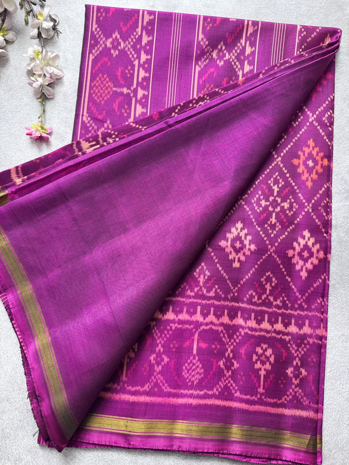 Magenta Pure Patola Silk Saree (Swara)