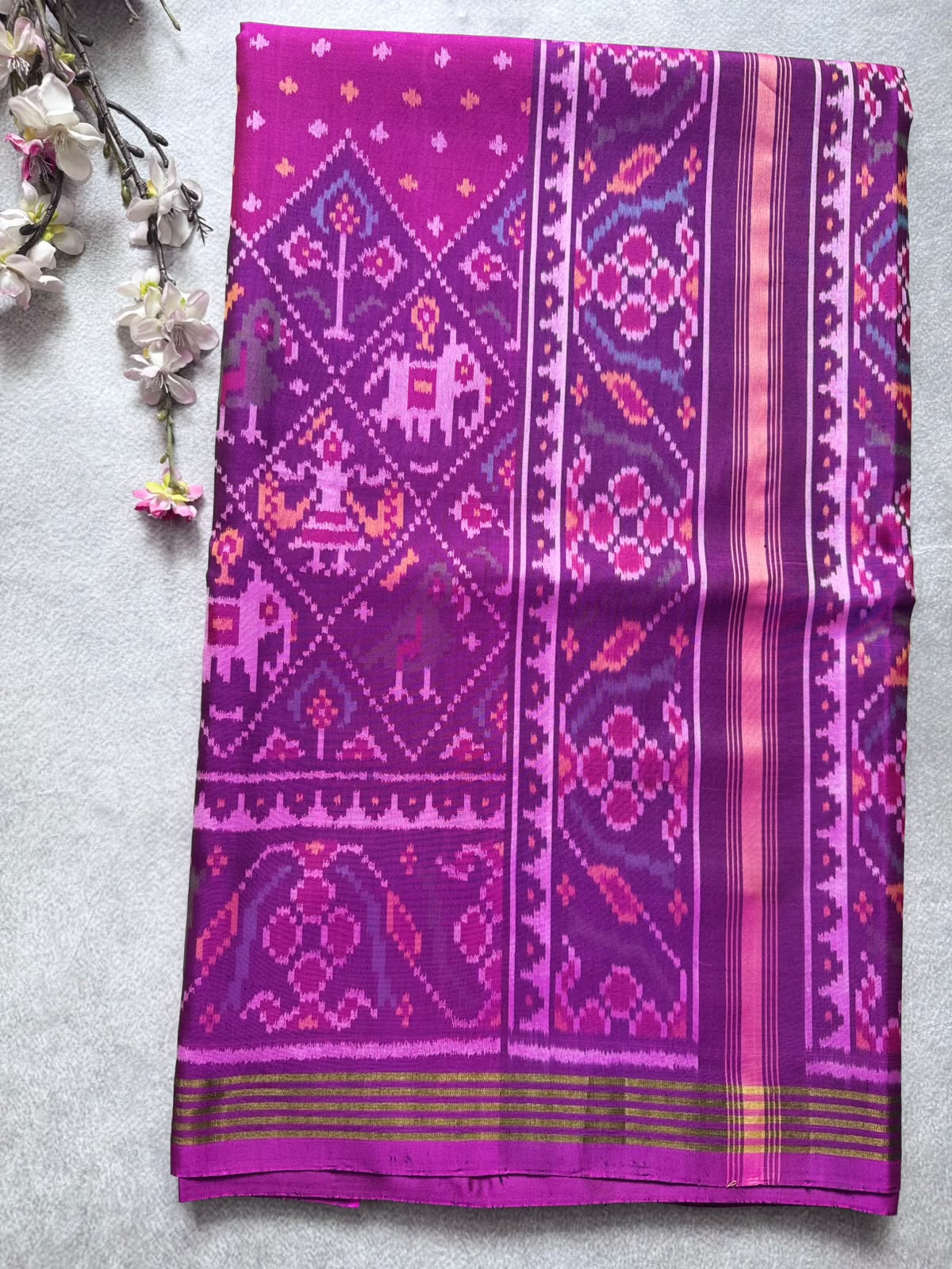 Magenta Pure Patola Silk Saree (Swara)