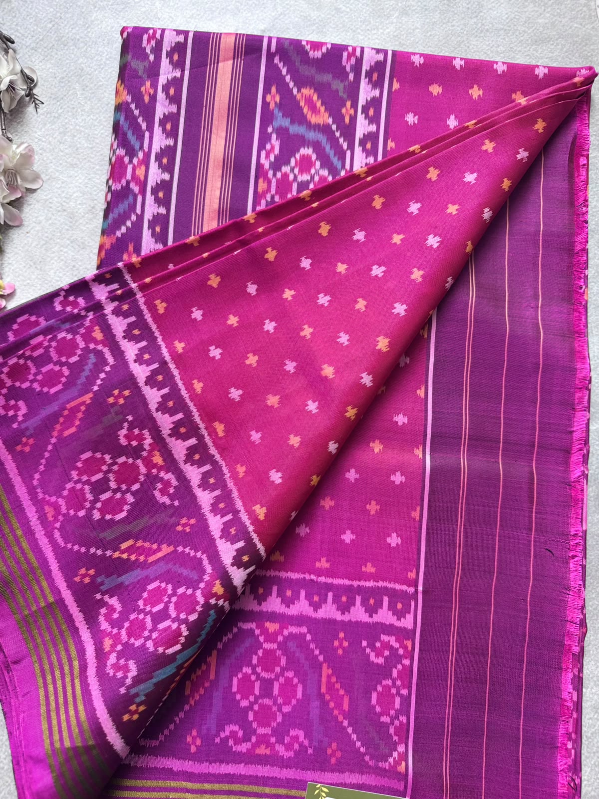 Magenta Pure Patola Silk Saree (Swara)