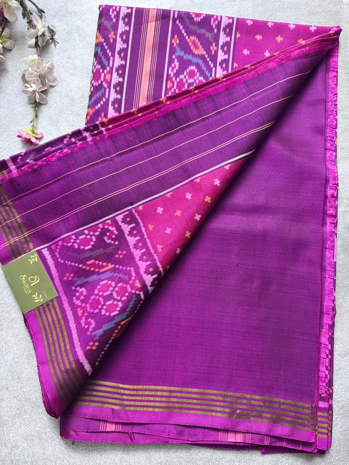Magenta Pure Patola Silk Saree (Swara)