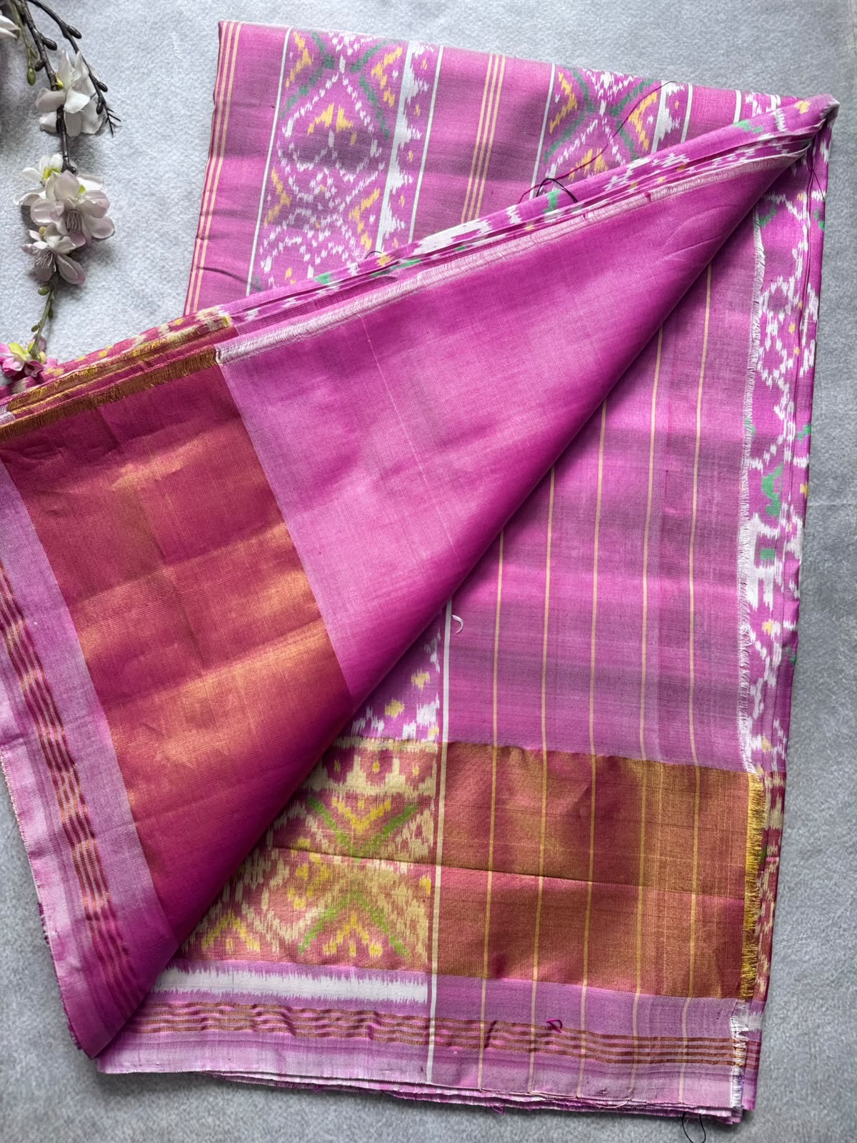 Pink Pure Patola Silk Saree (Swara)