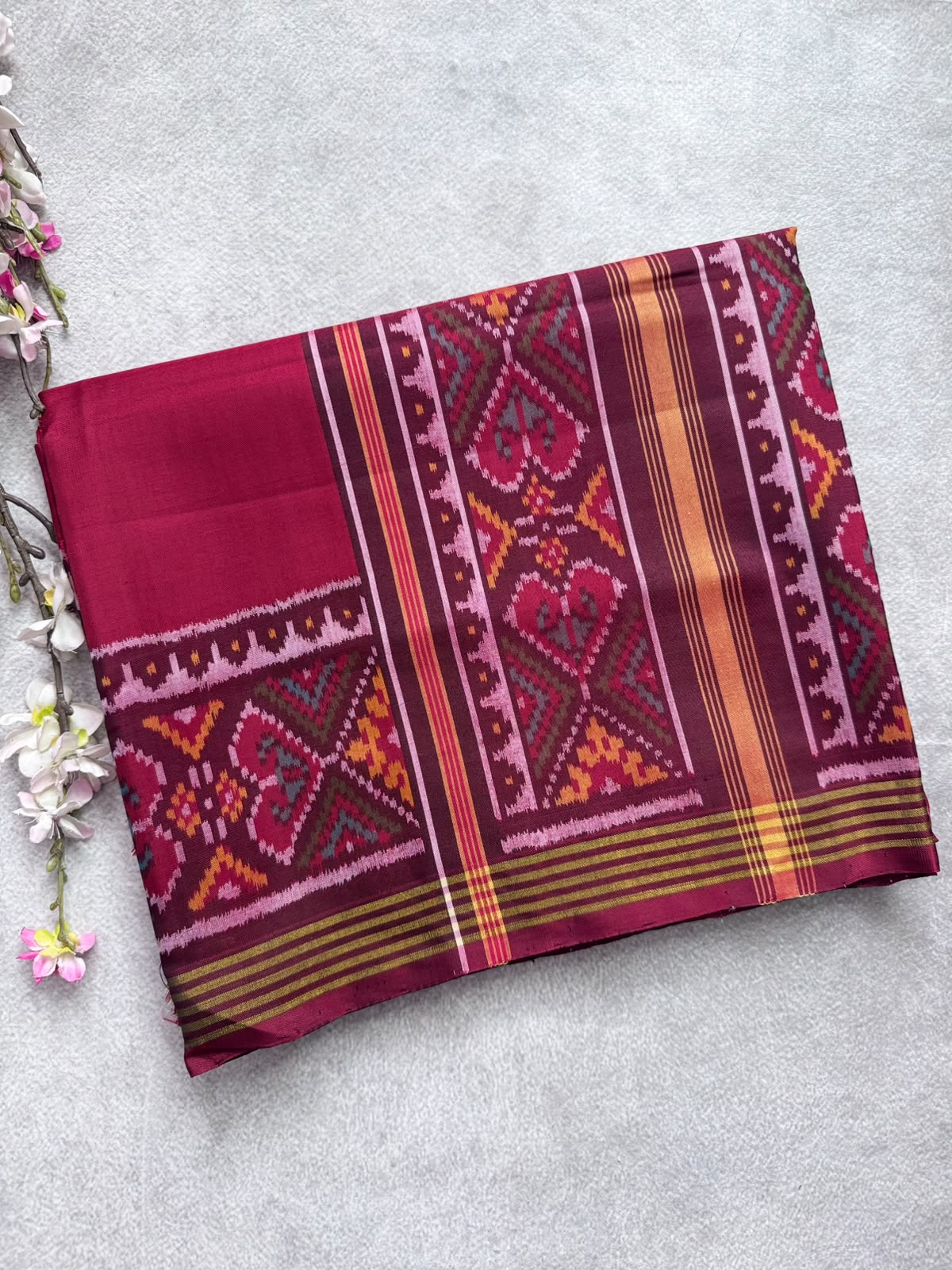 Maroon Pure Patola Silk Saree (Swara)