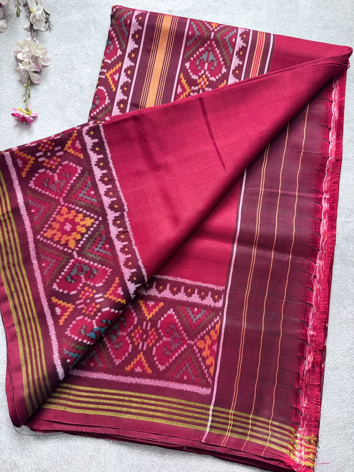 Maroon Pure Patola Silk Saree (Swara)