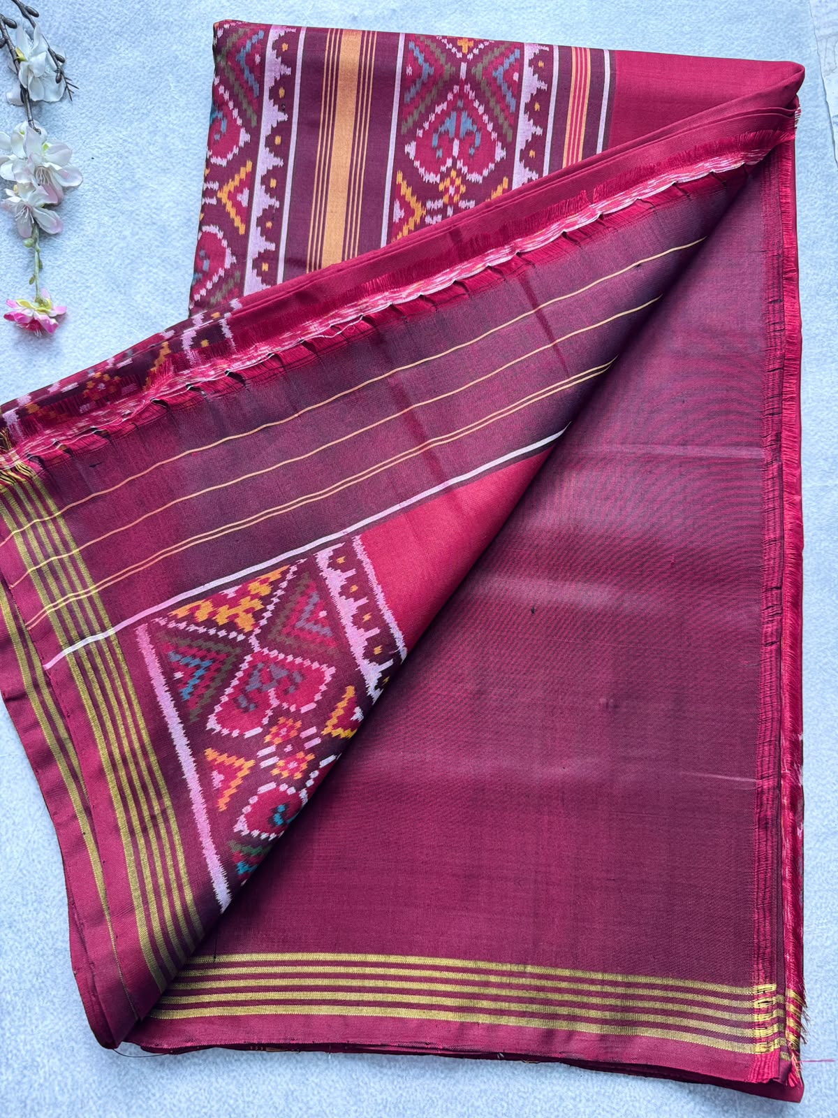 Maroon Pure Patola Silk Saree (Swara)
