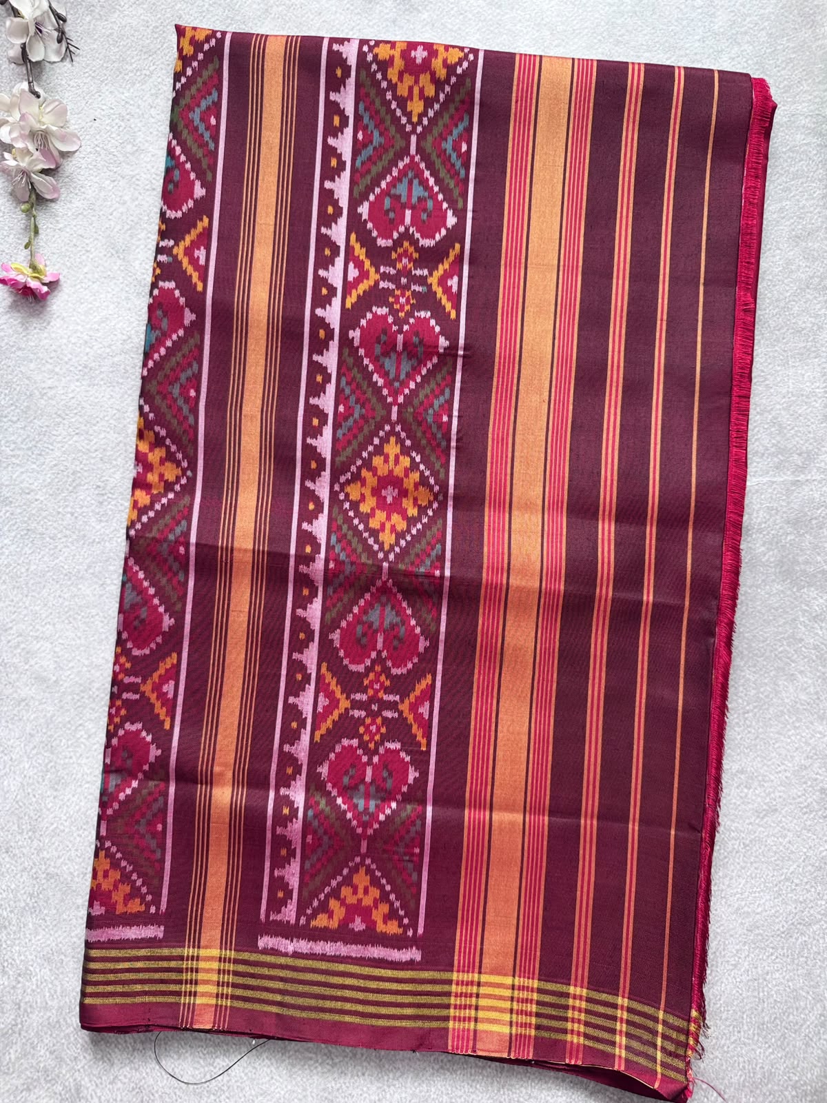 Maroon Pure Patola Silk Saree (Swara)