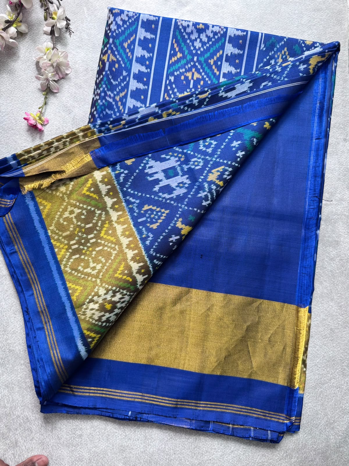 Navy Blue Pure Patola Silk Saree (Swara)