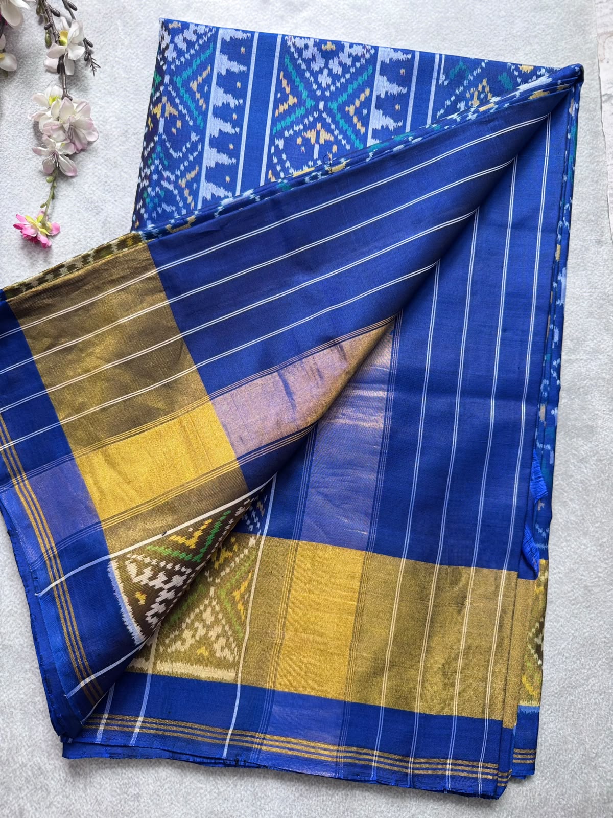 Navy Blue Pure Patola Silk Saree (Swara)