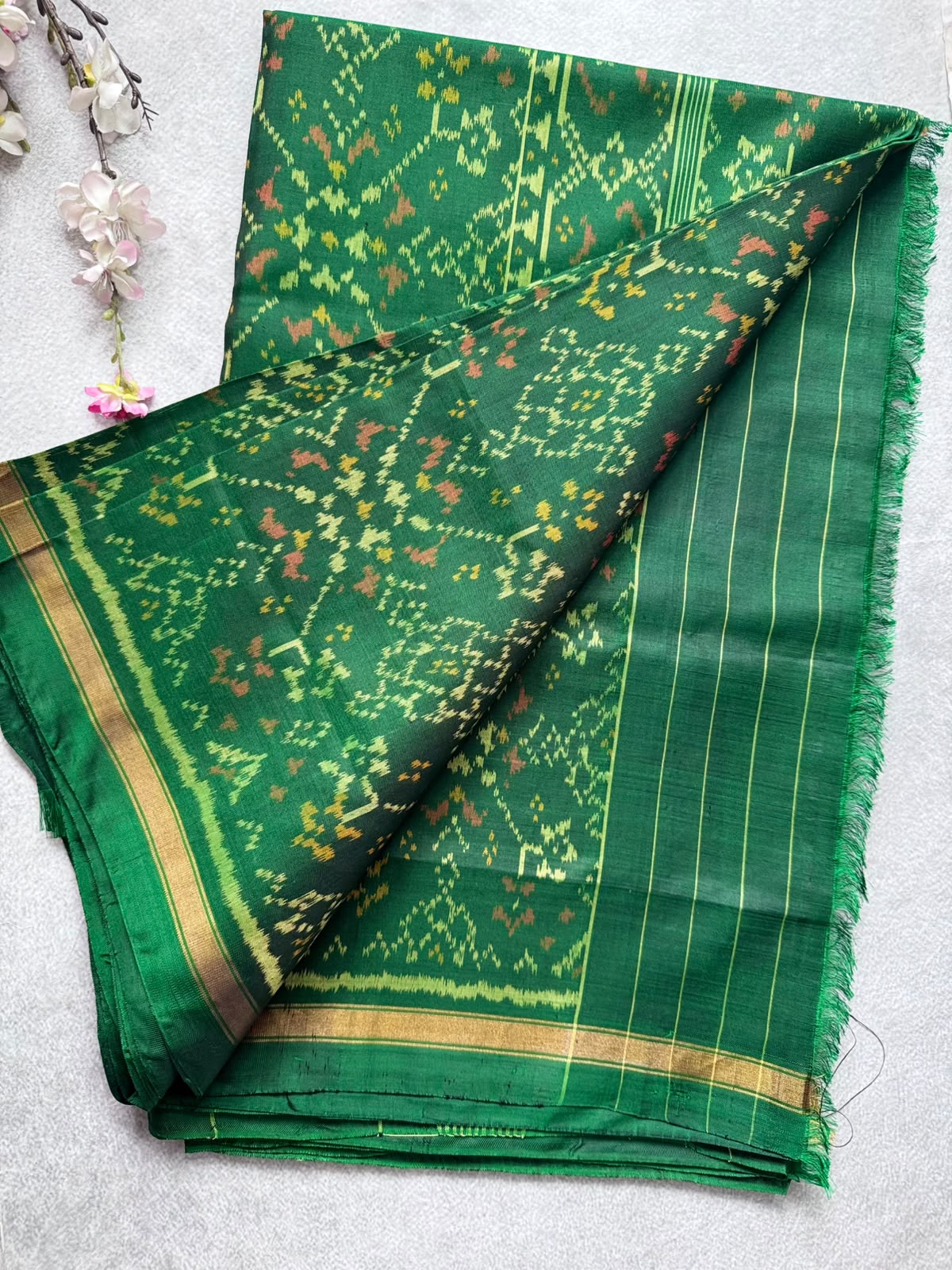 Green Pure Patola Silk Saree (Swara)