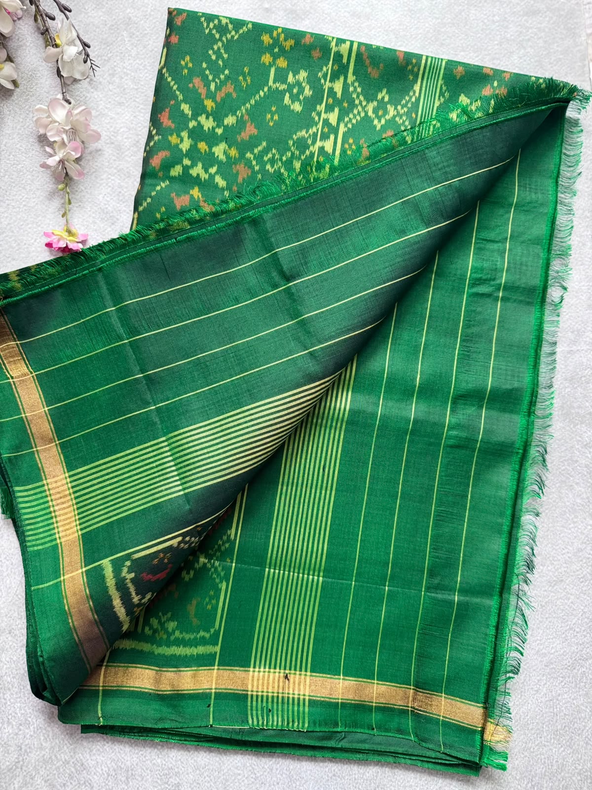 Green Pure Patola Silk Saree (Swara)