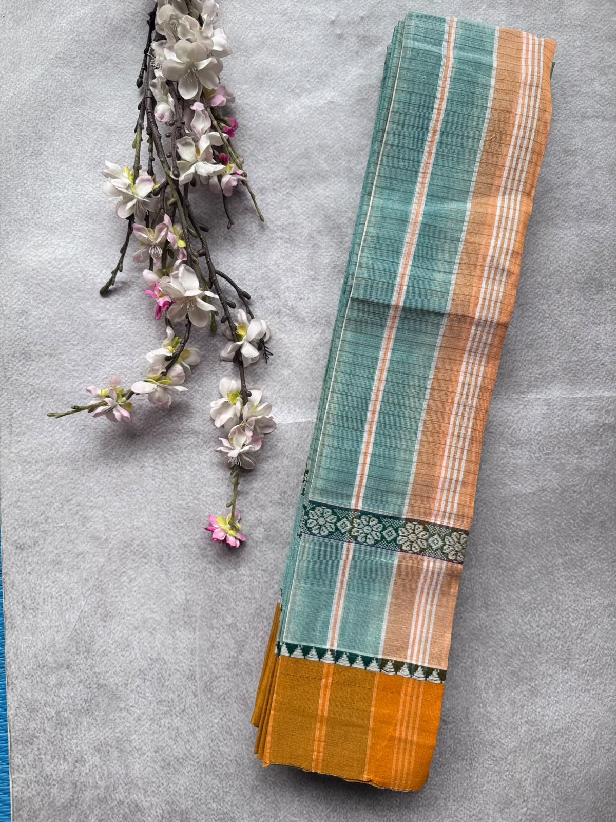 Green Checks Pure Cotton Saree 109