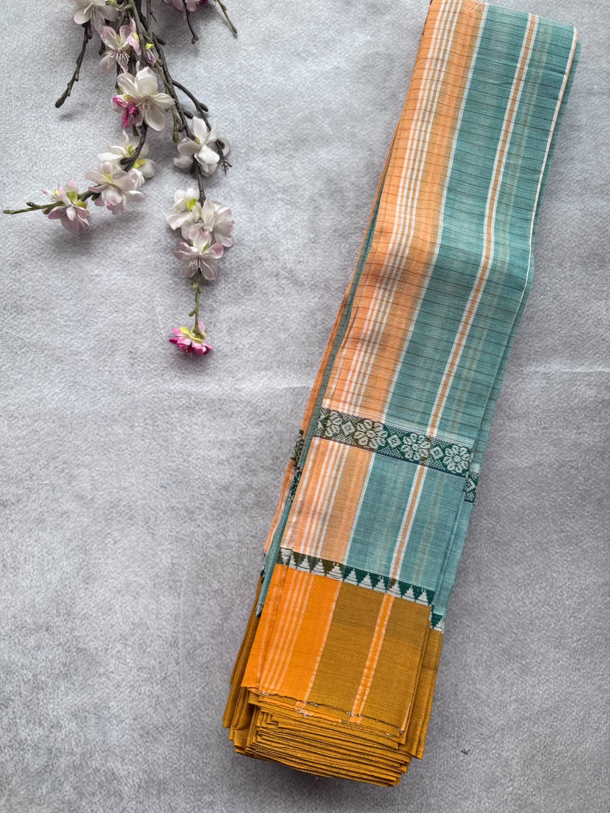 Green Checks Pure Cotton Saree 109