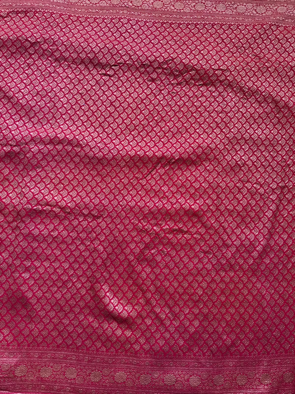 Red n Peacock Blue Half n Half Pure Benarasi Saree 109