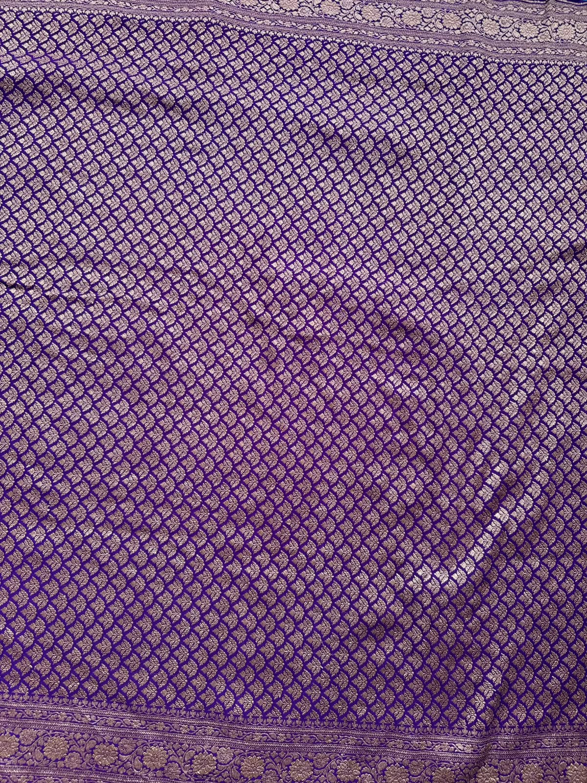 Purple n Magenta Half n Half Pure Benarasi Saree 109