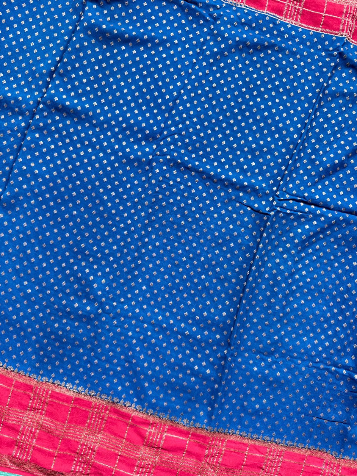 Peacock Blue Pure Benarasi Crepe Saree 109