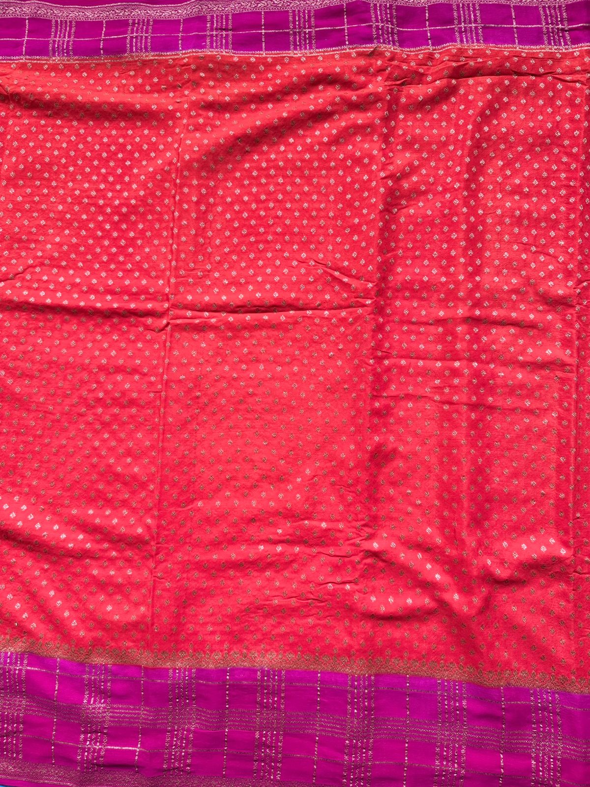 Orange Pure Benarasi Crepe Saree 109