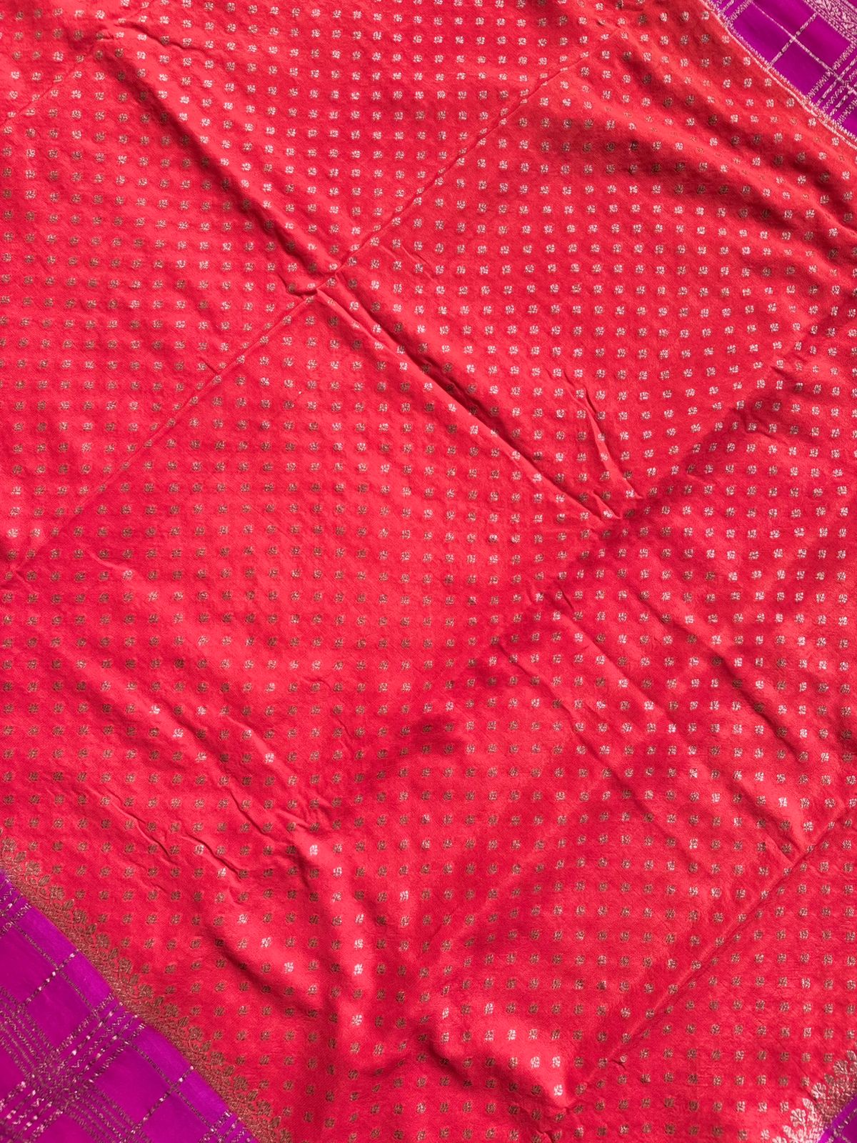 Orange Pure Benarasi Crepe Saree 109