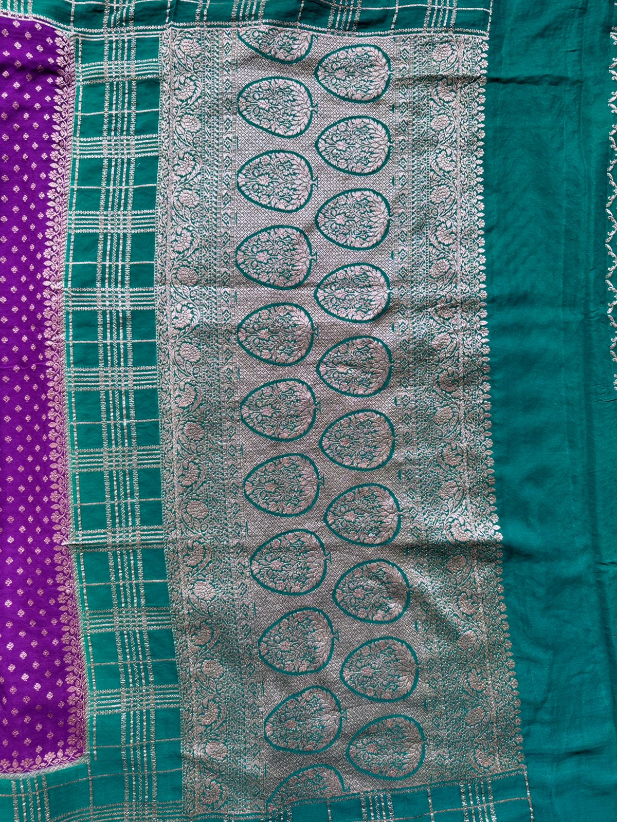Purple Pure Benarasi Crepe Saree 109