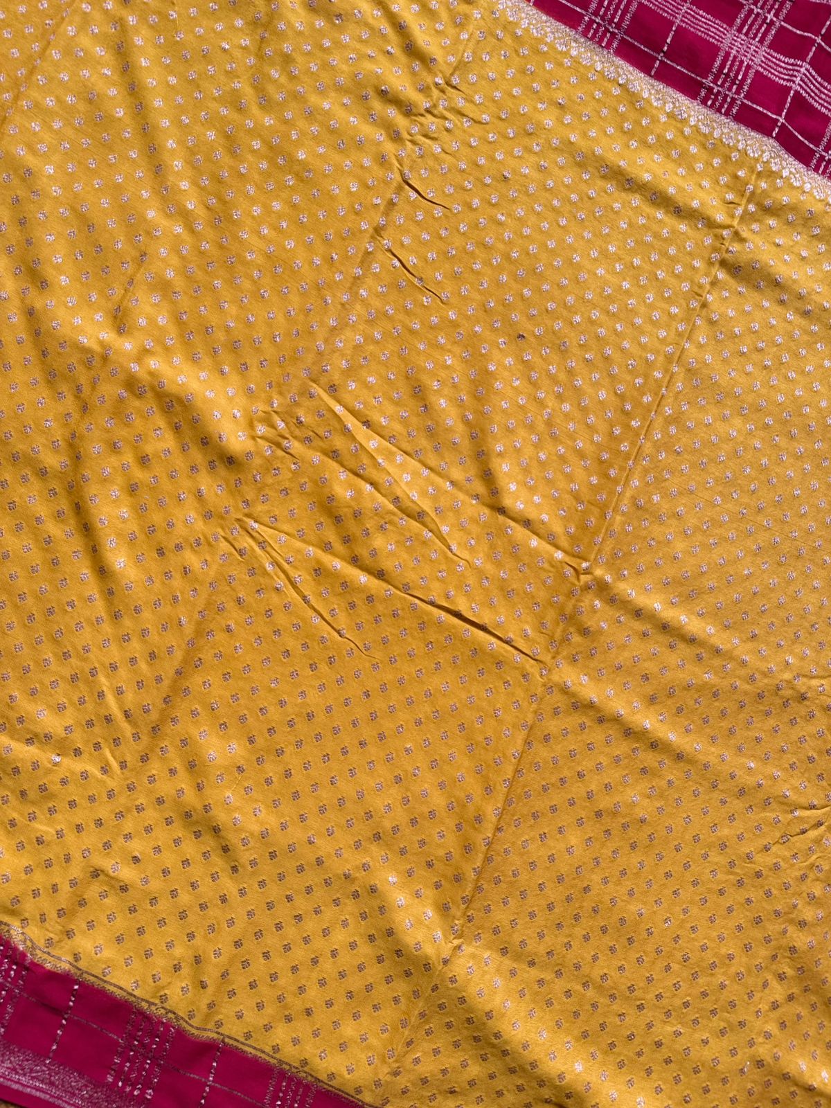 Mustard Pure Benarasi Crepe Saree 109