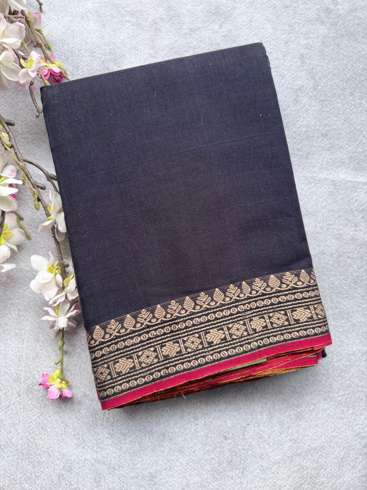 Black Narayanpet Cotton Saree 109