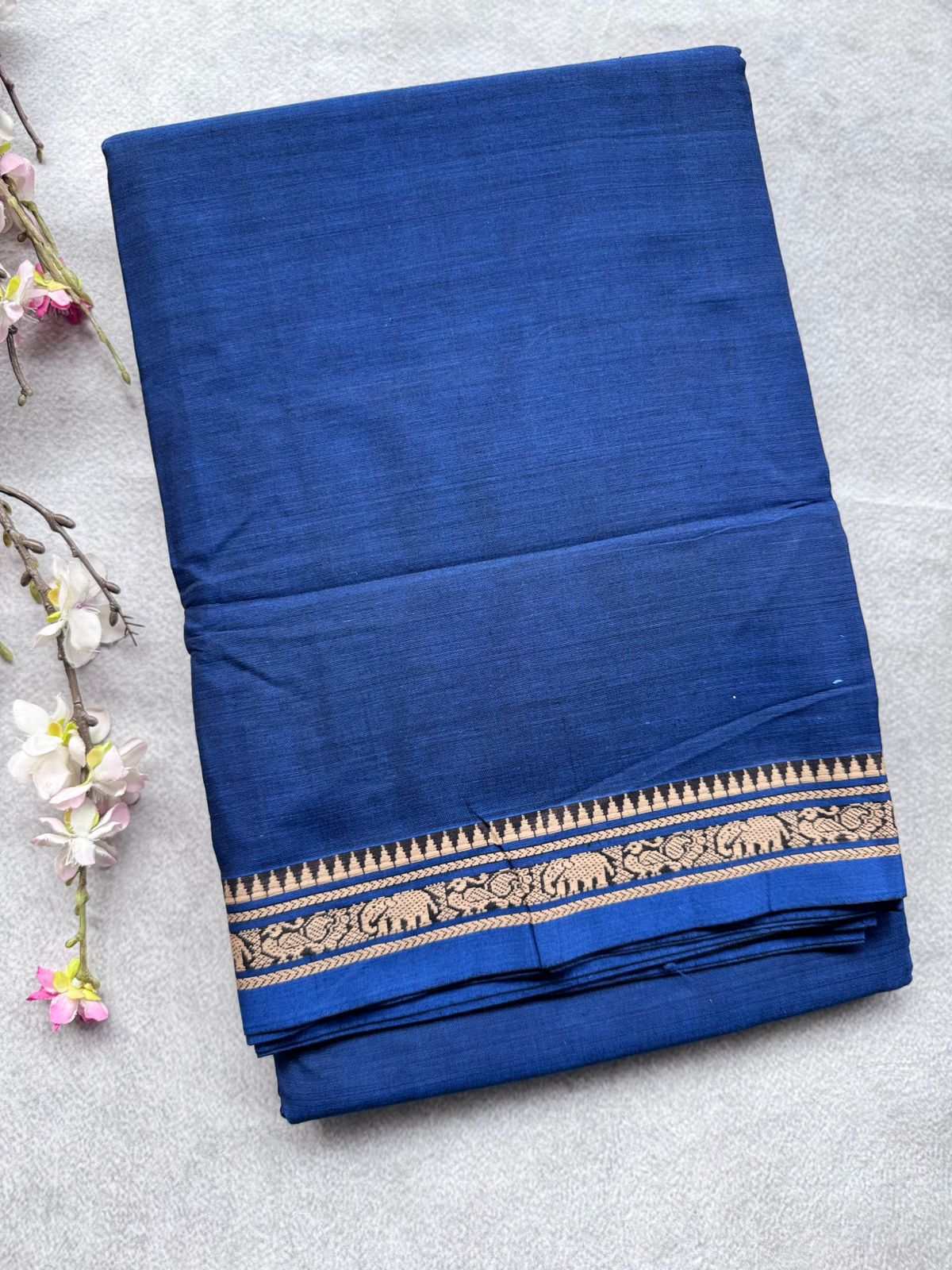 Navy Blue Narayanpet Cotton Saree 109