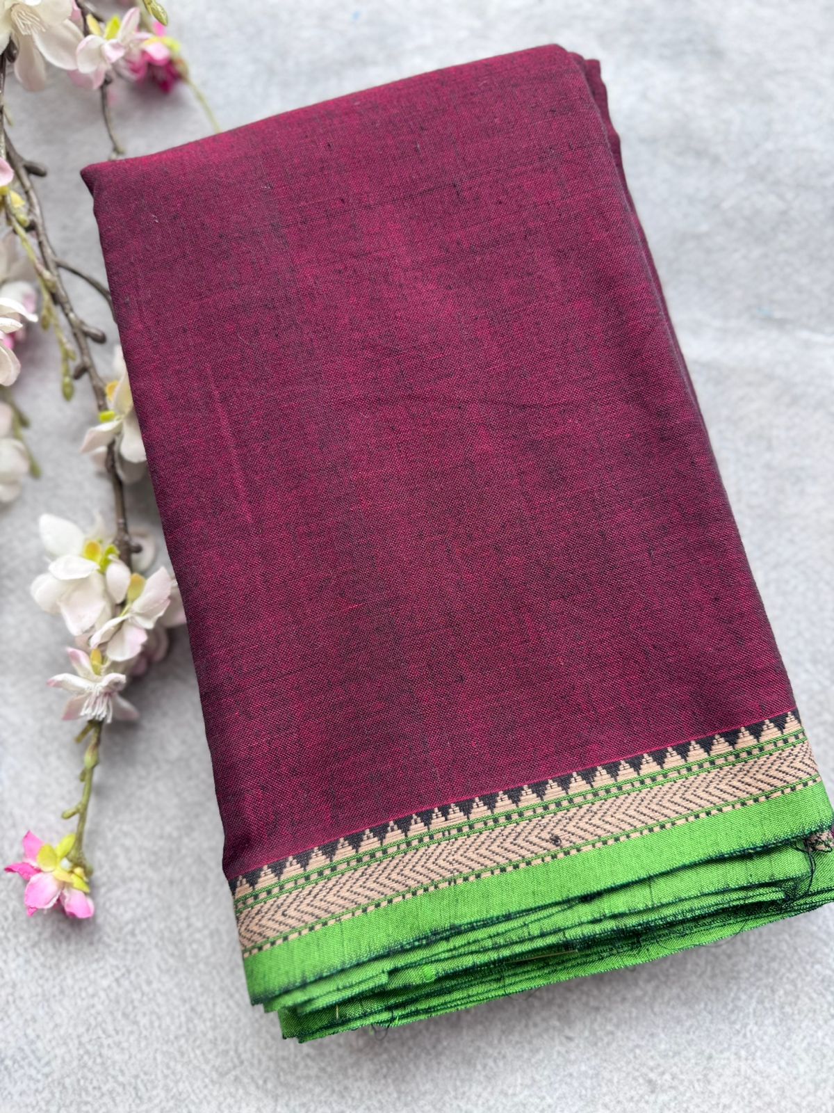 Maroon Narayanpet Cotton Saree 109