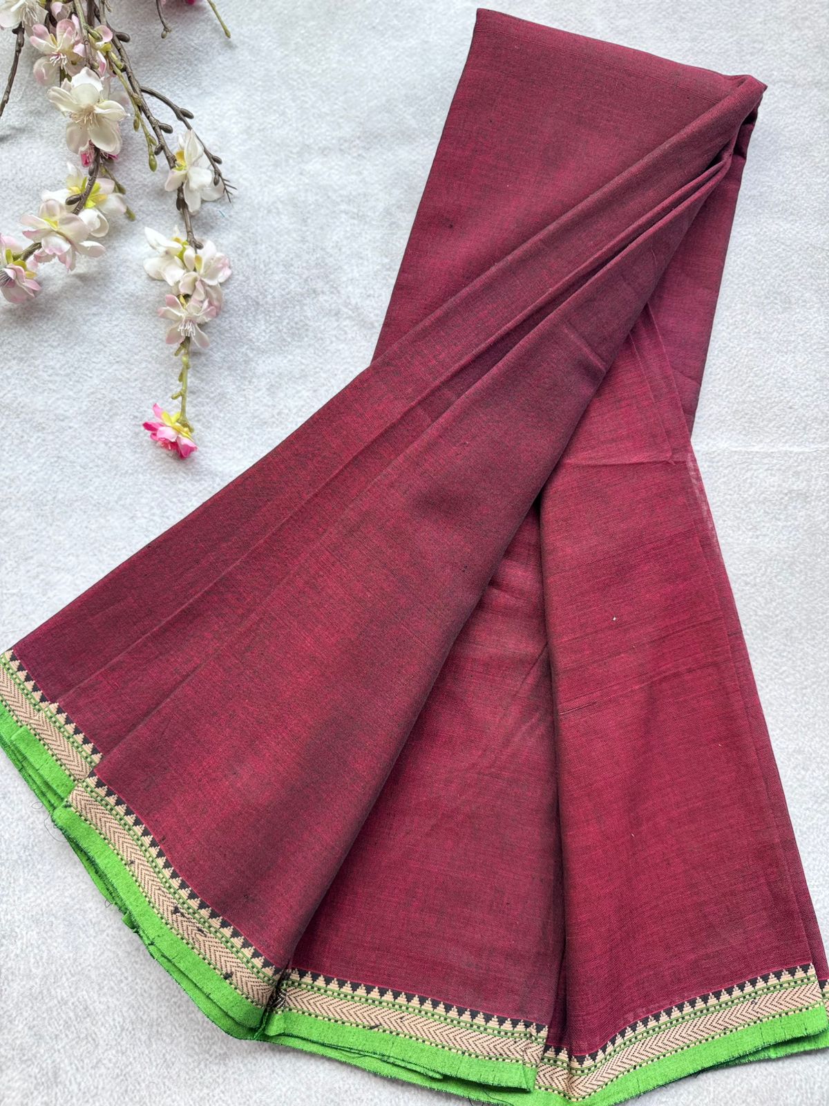 Maroon Narayanpet Cotton Saree 109