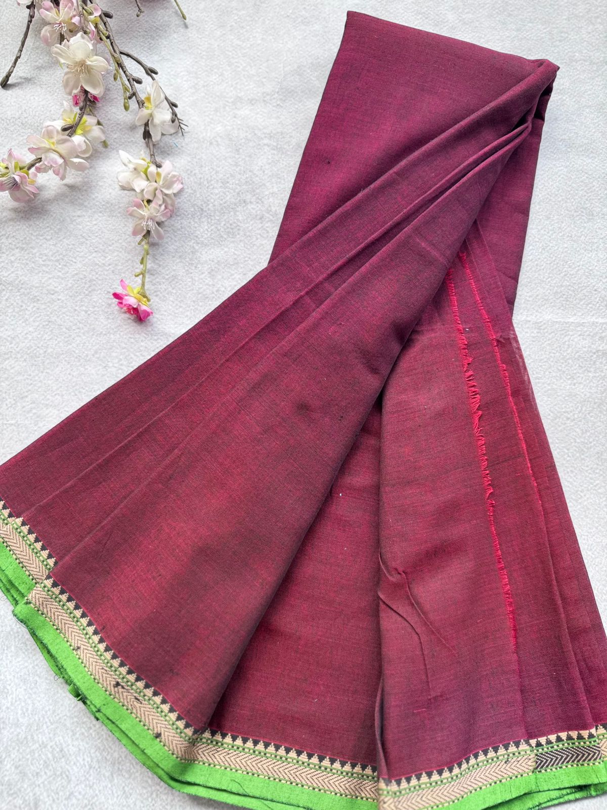 Maroon Narayanpet Cotton Saree 109