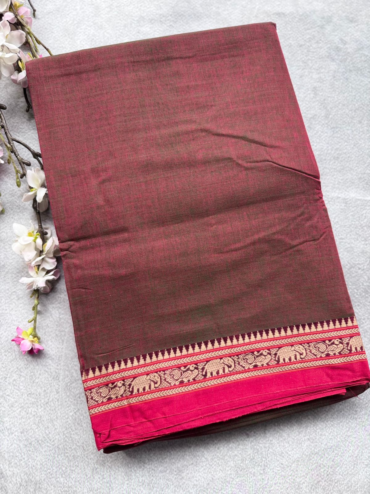 Red Narayanpet Cotton Saree 109
